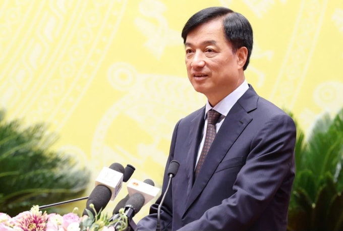 Bí thư Thành ủy Hà Nội Nguyễn Duy Ngọc phát biểu tại phiên khai mạc kỳ họp HĐND TP Hà Nội. Ảnh: Hoàng Phong