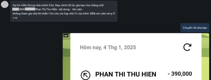Tin nhắn yêu cầu người dùng chuyển khoản tiền để được nhận data nhà cho thuê. Ảnh: tác giả cung cấp