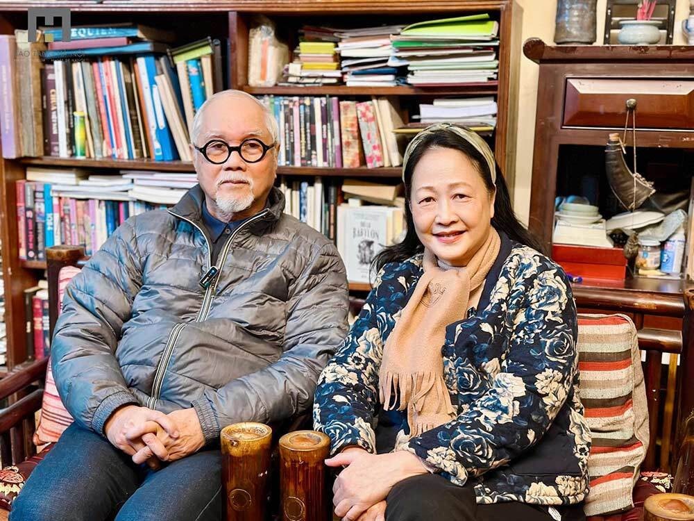 NSND Như Quỳnh và ông xã hiện tại.