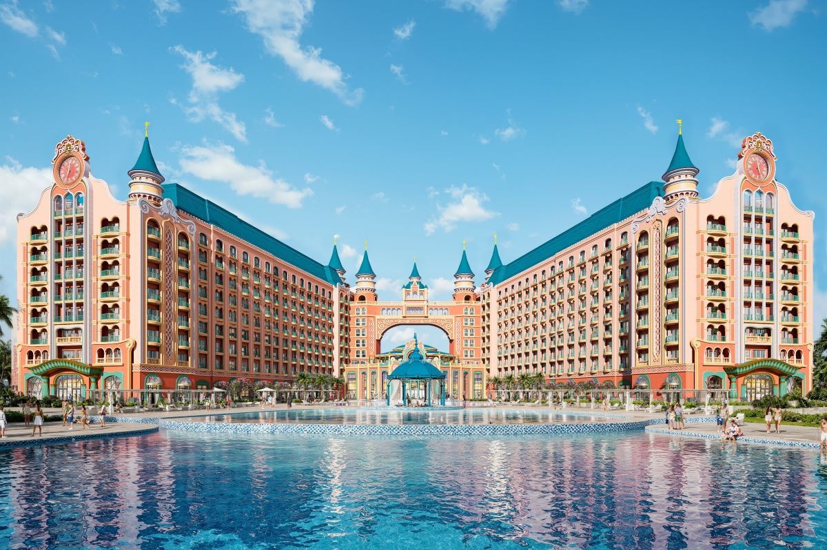 Tổ hợp khách sạn với hơn 20 thương hiệu uy tín toàn cầu đưa Vịnh Tiên sánh ngang với các thánh địa du lịch hàng đầu thế giới. (Ảnh phối cảnh)