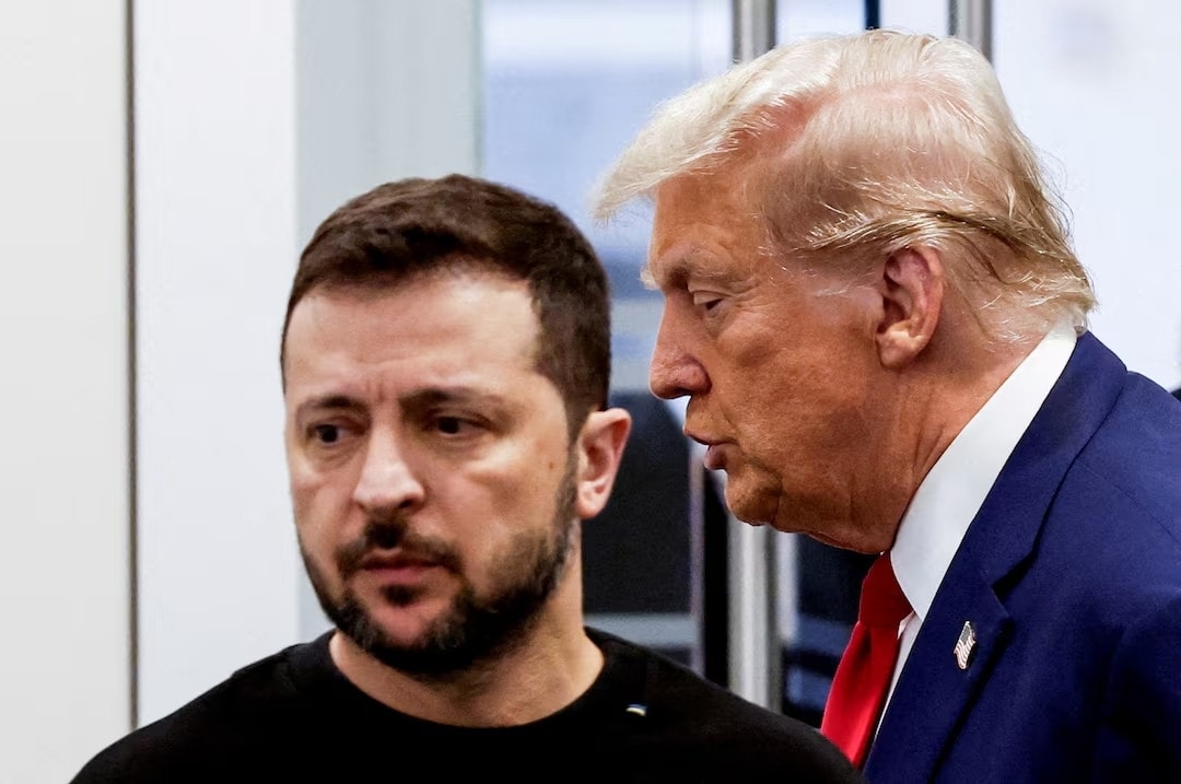 Ông Trump gặp ông Zelensky tại Tháp Trump ở New York, ngày 27/9/2024. Ảnh: Reuters