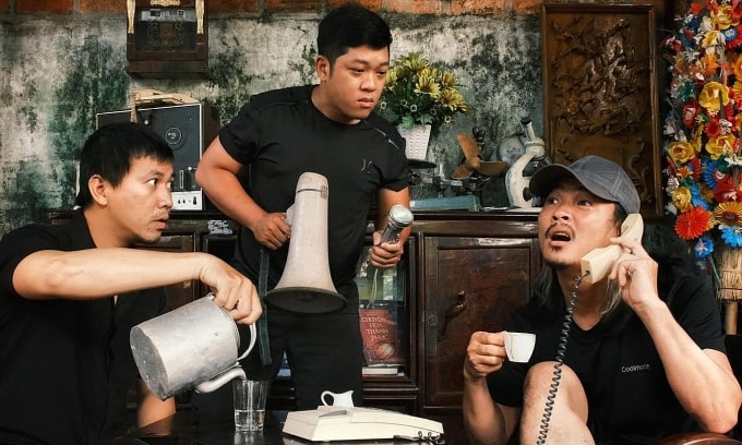 Các thành viên nhóm Action C, từ trái qua: Đại Bảo Bảo, Dương Minh Chiến và Hoàng Tóc Dài. Ảnh: Nhân vật cung cấp