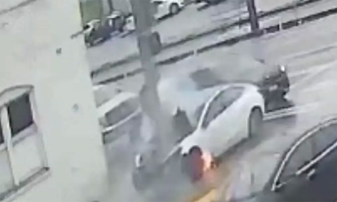 Hiện trường vụ tai nạn của chiếc Tesla Model 3. Ảnh: USDistrictCourt