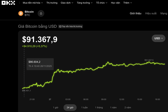 Thị trường tiền số hôm nay 27 - 11: Bitcoin dễ lao dốc sau Lễ Tạ ơn - Ảnh 1.
