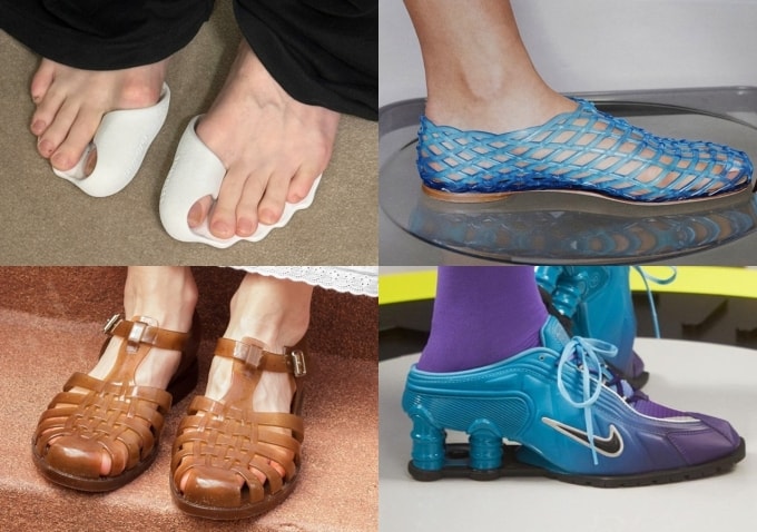 Các hãng thời trang cao cấp như Balenciaga, The Row biến những thiết kế bị cho là xấu xí ở thập niên cũ thành hàng đắt tiền. Ngoài ra, họ cũng phát triển những mẫu kỳ quặc mới để đánh bóng thương hiệu. Ảnh: Vogue