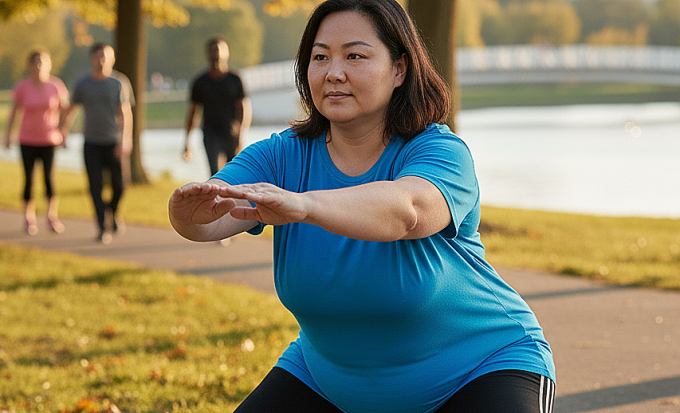 Giảm cân có thể giảm triệu chứng buồng trứng đa nang ở phụ nữ trung niên. Ảnh được tạo bởi AI