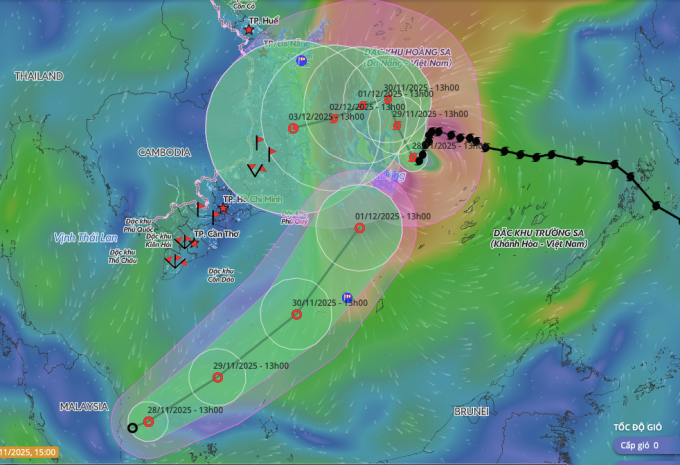 Hai xoáy thuận nhiệt đới có khả năng xuất hiện cùng lúc ở Biển Đông. Ảnh: Hệ thống giám sát thiên tai