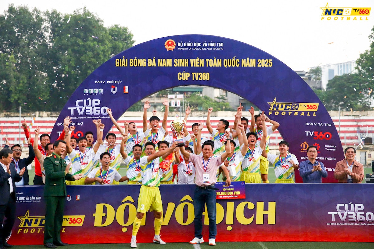 Đại học Huế vô địch Giải bóng đá nam sinh viên toàn quốc 2025.
