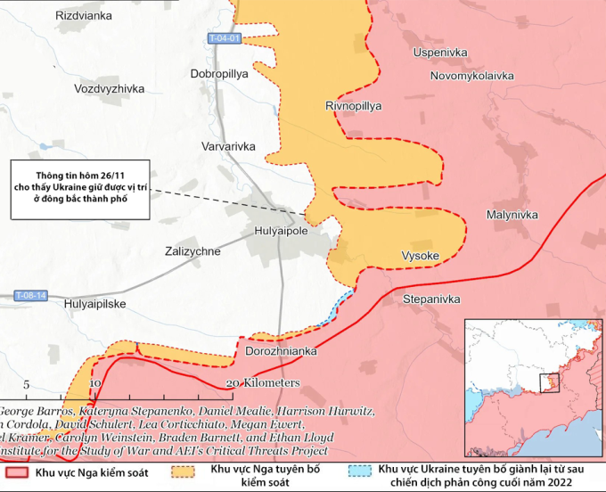 Cục diện chiến sự quanh Huliaipole (Hulyaipole). Đồ họa: ISW