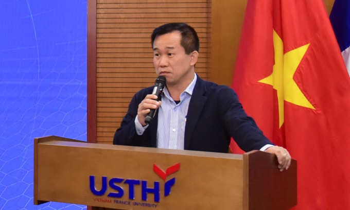 Phó Cục trưởng Đổi mới sáng tạo Chu Thúc Đạt tại sự kiện. Ảnh: USTH