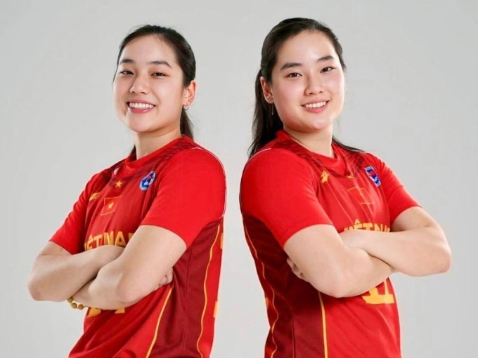 Thảo My và Thảo Vy (ảnh) sẽ cùng Nguyễn Thị Tiểu Duy và Bùi Thu Hằng tham dự nội dung 3x3 ở SEA Games 33 tại Thái Lan. Ảnh: VBF
