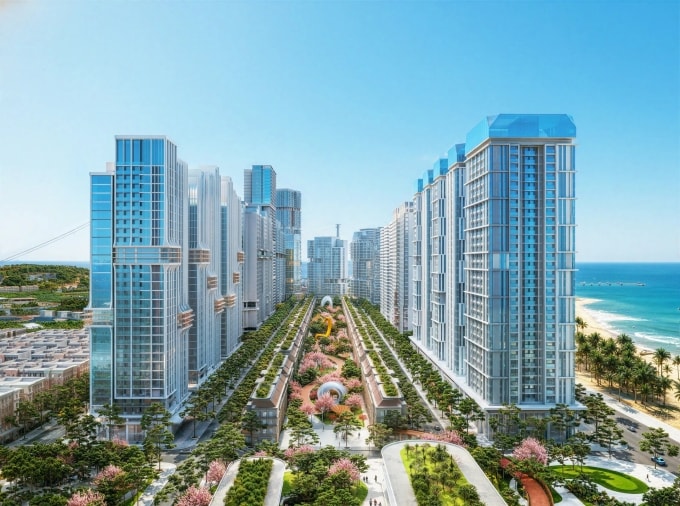 Minh họa bằng AI các tổ hợp căn hộ tại Sun Elite City. Ảnh: Sun Property