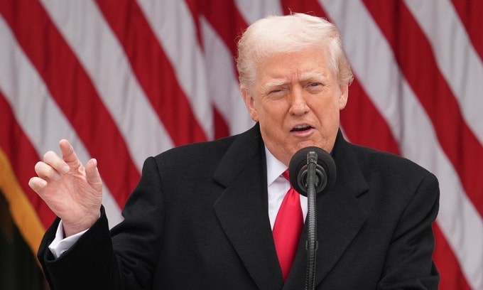 Tổng thống Mỹ Donald Trump phát biểu tại Nhà Trắng ngày 25/11. Ảnh: AP