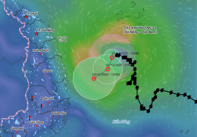 Bão Koto suy yếu thành áp thấp nhiệt đới trên biển. Ảnh: Hệ thống giám sát thiên tai