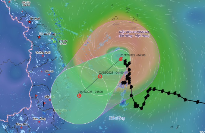 Dự báo hướng đi của bão Koto. Ảnh: Hệ thống giám sát thiên tai