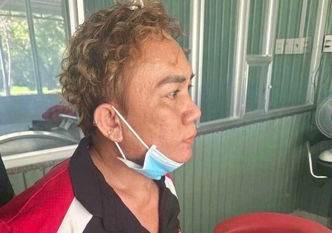 Nguyễn Tấn Thành thời điểm bị bắt giữ. Ảnh:Cảnh sát cung cấp