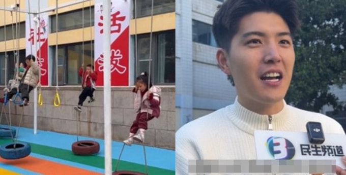 Thầy hiệu trưởng Ji Chenliang (phải) phát triển mô hình tập luyện kiểu quân đội cho học sinh trường mình. Ảnh chụp màn hình