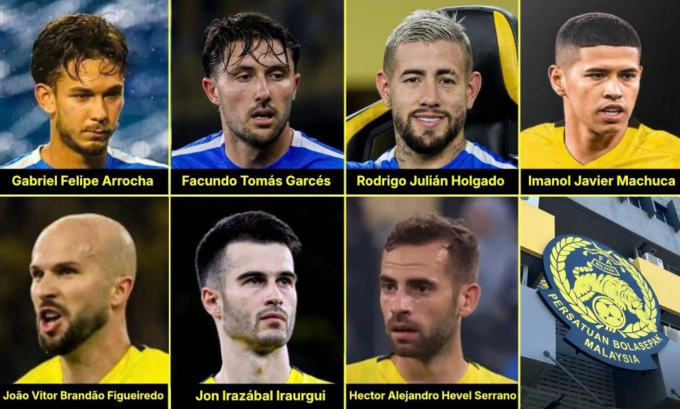 7 cầu thủ bị FIFA coi là làm giả hồ sơ để thi đấu cho đội tuyển Malaysia trong trận thắng Việt Nam 4-0 ở vòng loại Asian Cup 2027 ngày 10/6/2025. Ảnh: Malaysiakini.