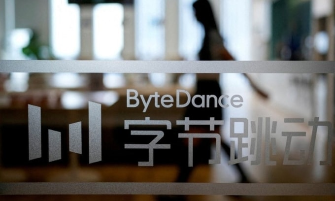 Logo ByteDance tại văn phòng công ty ở Thượng Hải. Ảnh:Reuters