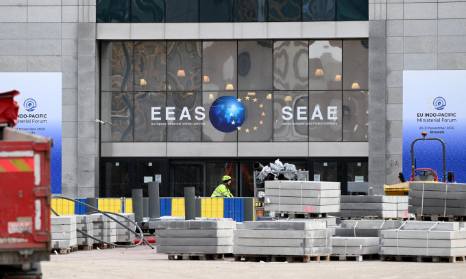 Tòa nhà EEAS tại thủ đô Brussels của Bỉ hôm 2/12. Ảnh: AFP