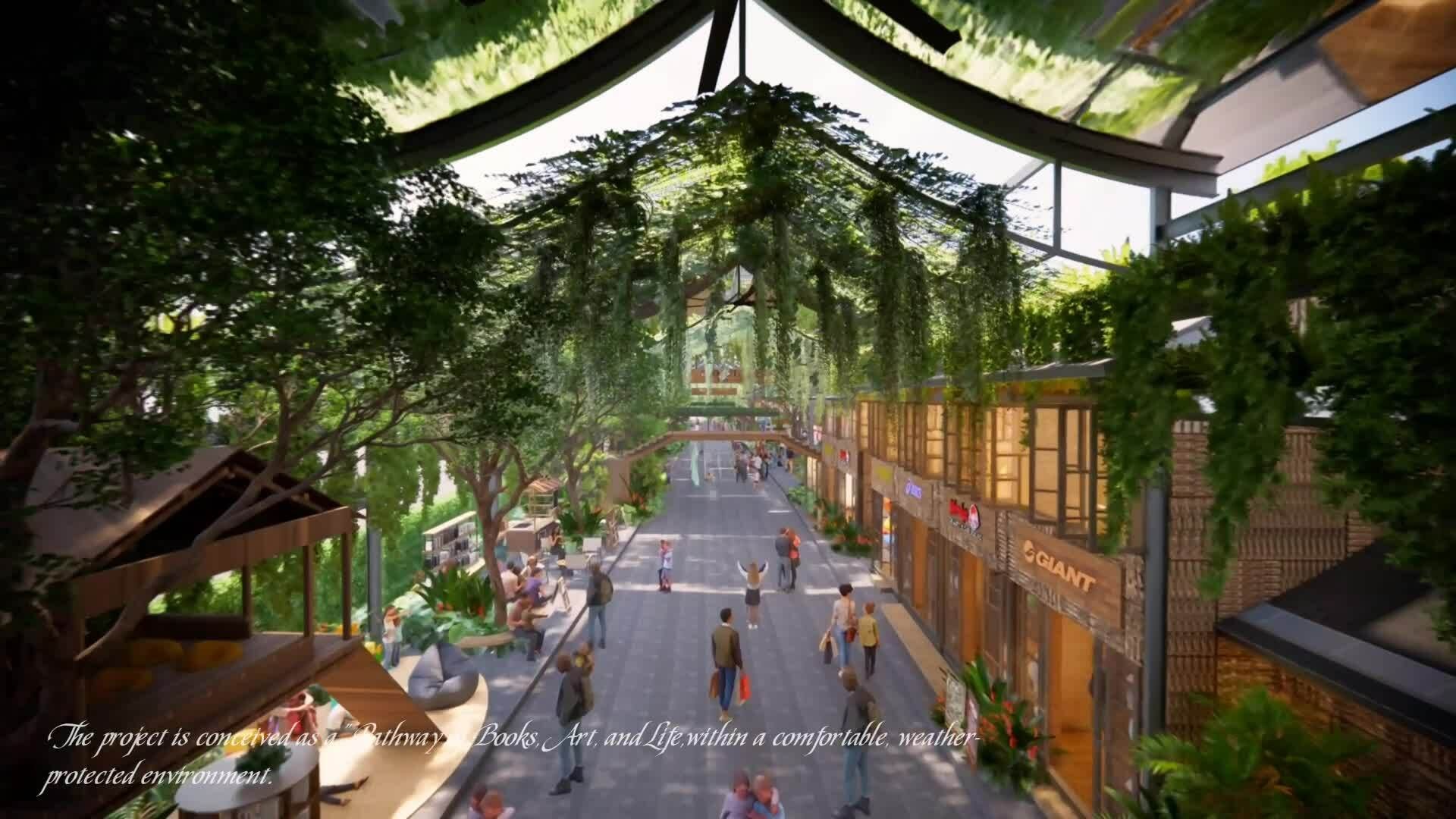 Phối cảnh đường sách Nguyễn Đổng Chi