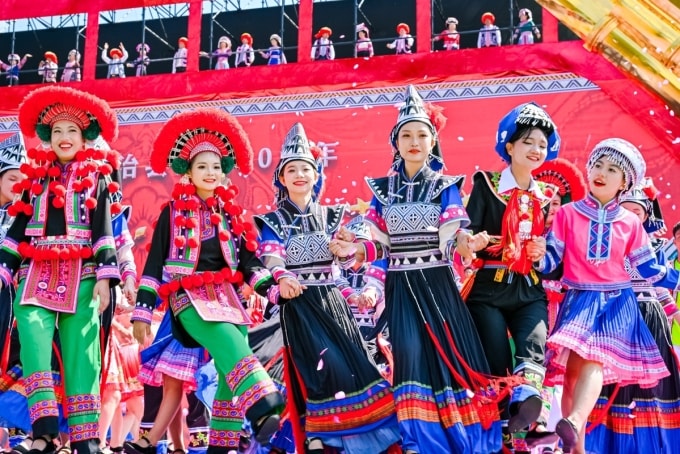 Người dân tộc ở Bình Biên. Ảnh: China Daily