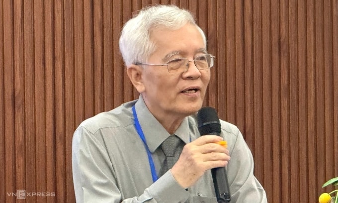 Giáo sư Huỳnh Như Phương ở hội thảo. Ảnh: Thu Giang