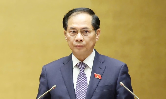 Phó thủ tướng Bùi Thanh Sơn trình bày dự thảo nghị quyết chiều 3/12. Ảnh: Đại biểu Nhân dân