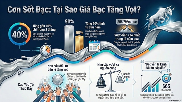 Giá bạc hôm nay 3-12: Liên tục gây sốt, tăng nhanh hơn vàng - Ảnh 1.