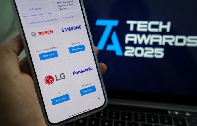 Giao diện bình chọn vòng Sơ loại Tech Awards 2025. Ảnh: Bảo Lâm