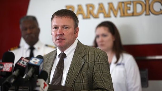 Keith OConnor trong một cuộc họp báo ở trung tâm thành phố Tampa vào năm 2016. Ảnh: Tampa Bay Times