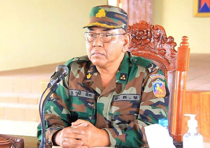 Trung tướng Srey Doek tại một sự kiện ở tỉnh Preah Vihear ngày 2/12. Ảnh: Lục quân Hoàng gia Campuchia