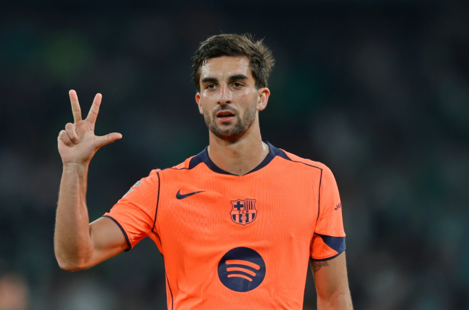 Ferran Torres lập hat-trick trong trận Barca thắng Betis 5-3 ở vòng 15 La Liga ngày 6/12/2025. Ảnh: AP
