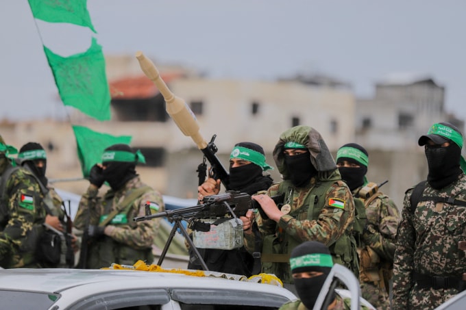 Các tay súng Hamas ở miền trung Gaza ngày 22/2. Ảnh: AFP