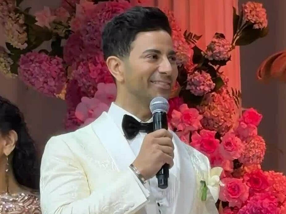 Chú rể Dubai phát biểu trong đám cưới Tiên Nguyễn