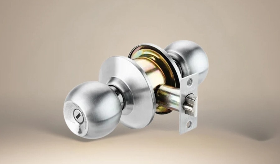 Khóa tay nắm tròn thiết kế nhỏ gọn. (Ảnh: HäfeleHome)