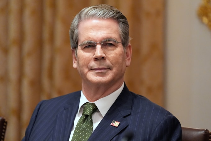 Bộ trưởng Tài chính Mỹ Scott Bessent tại Washington ngày 14/10. Ảnh: AP