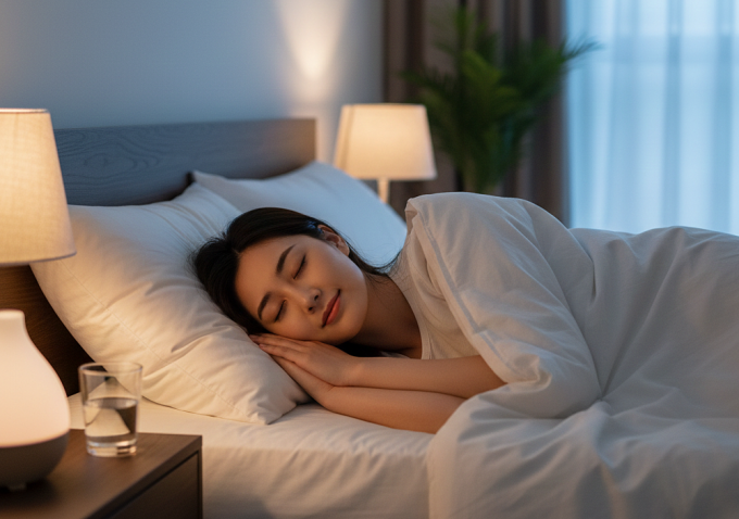 Nhiệt độ phòng lạnh vừa phải giúp ngủ ngon hơn. Ảnh được tạo bởi AI