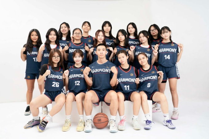 Đội tuyển bóng rổ nữ Vinschool The Harmony. Ảnh: Nhân vật cung cấp