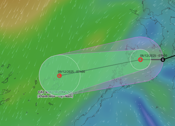 Áp thấp nhiệt đới suy yếu nhanh. Ảnh: Hệ thống giám sát thiên tai
