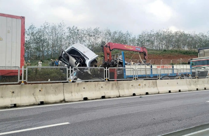 Hiện trường vụ tai nạn. Ảnh: Minh Hoàng