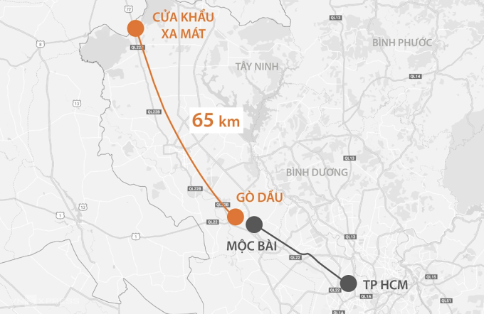 Hướng tuyến cao tốc Gò Dầu - Xa Mát. Đồ họa. Thanh Huyền