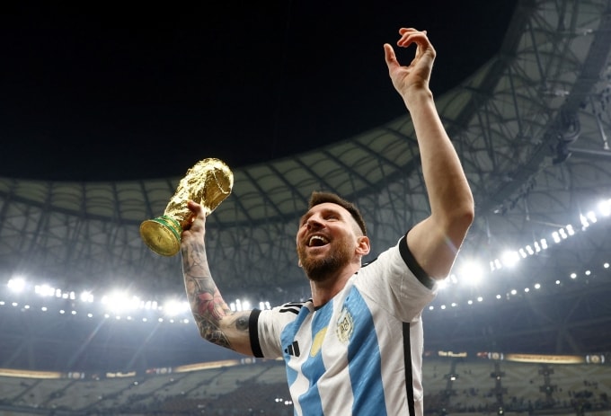 World Cup 2022 là danh hiệu lớn nhất trong sự nghiệp của Messi. Ảnh: Reuters