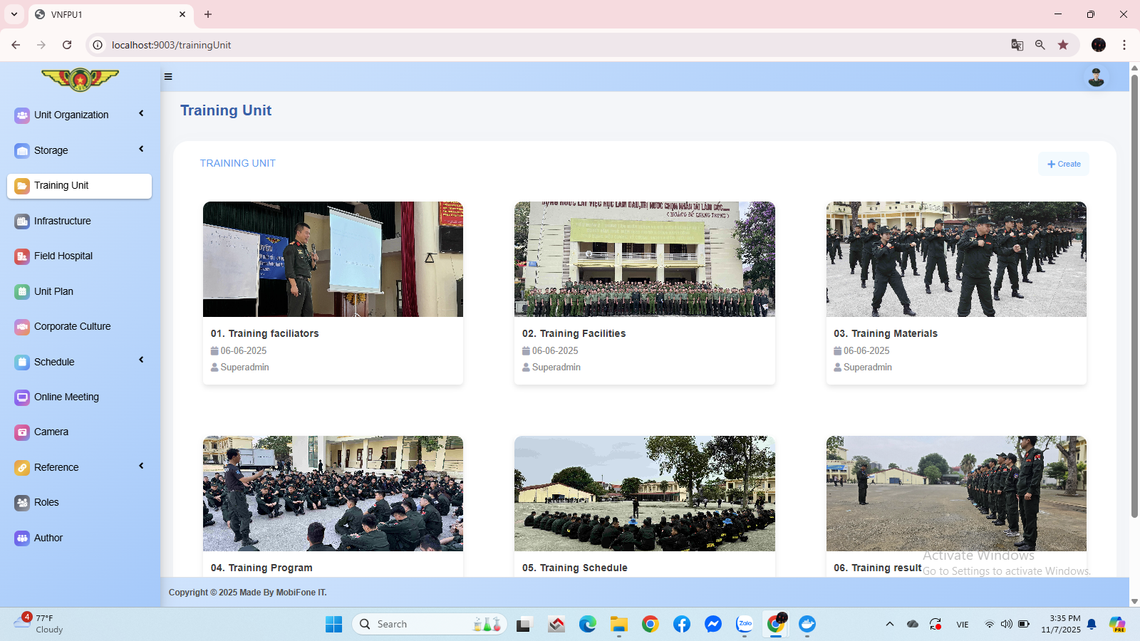 Giao diện ứng dụng web.