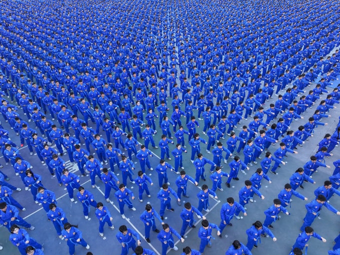 Toàn cảnh màn đồng diễn nhìn từ trên cao. Ảnh: BTC