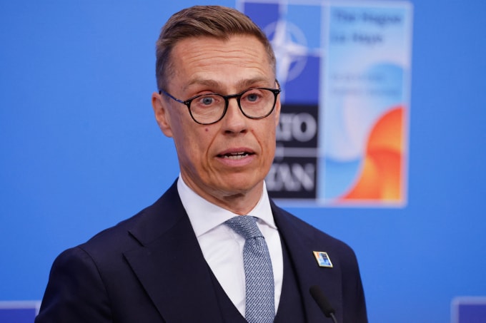 Tổng thống Phần Lan Alexander Stubb tại The Hague, Hà Lan ngày 25/6. Ảnh: AFP