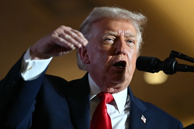 Tổng thống Mỹ Donald Trump phát biểu tại Mount Pocono, bang Pennsylvania ngày 9/12. Ảnh: AFP