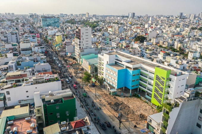 Mặt bằng tuyến metro số 2 Bến Thành - Tham Lương, tháng 3/2025. Ảnh: Quỳnh Trần