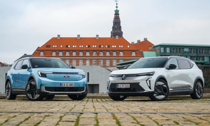 Ford Explorer chạy điện (trái) và xe điện Renault Scenic E-Tech. Ảnh: Bilbasen