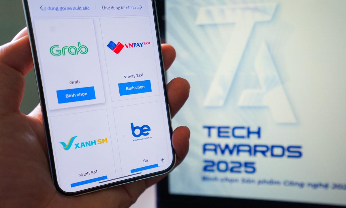 Giao diện bình chọn vòng Chung kết Tech Awards 2025. Ảnh: Bảo Lâm